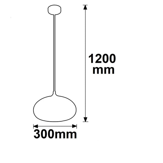 Hängeleuchte Metall schwarz, oval, Glas chrom, E27
