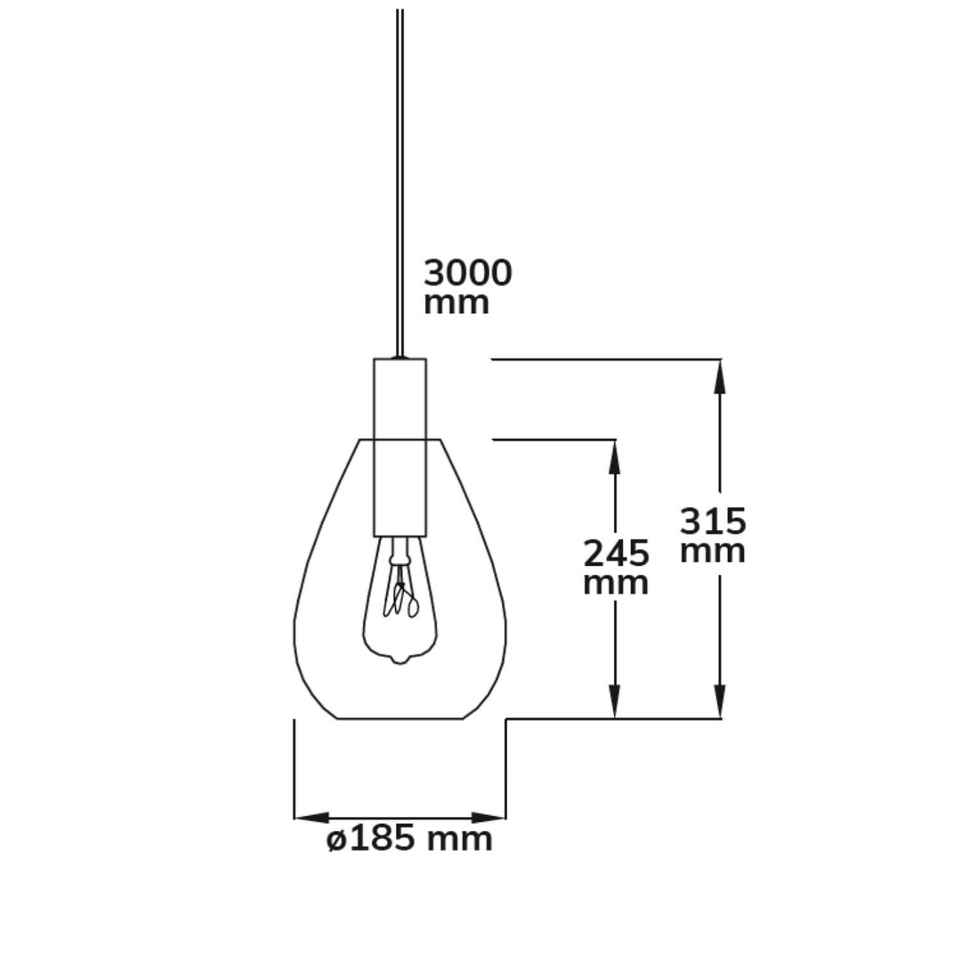 Pendelleuchte, Glas, E27, 50-300cm