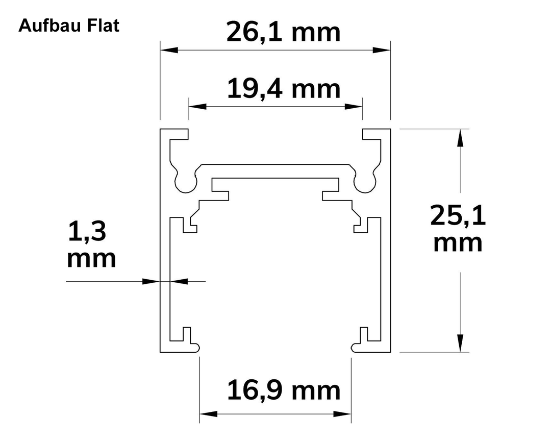 MagTrack48 SYSTEMSCHIENE, schwarz / lfm