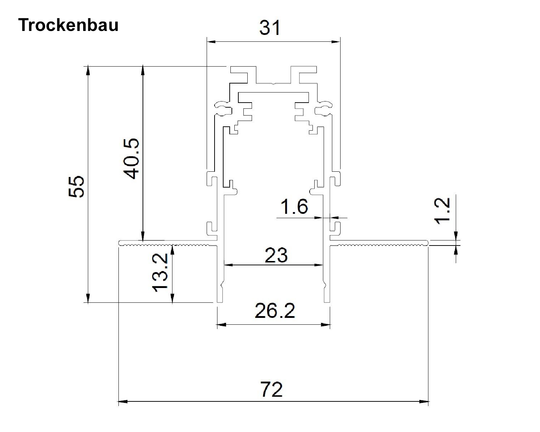MagTrack48 SYSTEMSCHIENE, schwarz / lfm