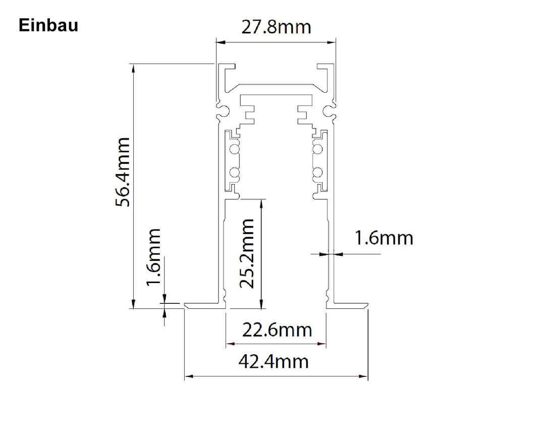 MagTrack48 SYSTEMSCHIENE, schwarz / lfm