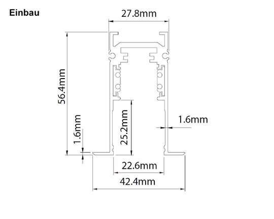 MagTrack48 SYSTEMSCHIENE, schwarz / lfm
