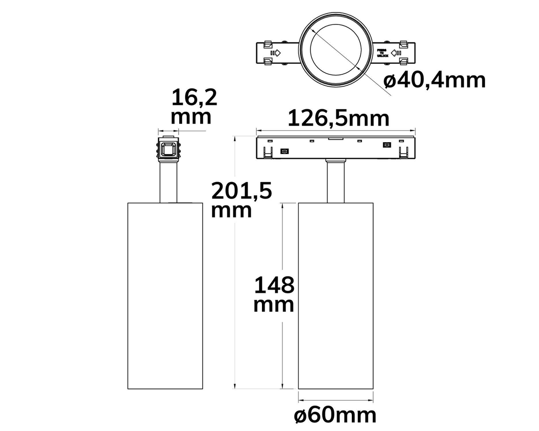 MagTrack48 SCHIENENSTRAHLER, schwarz
