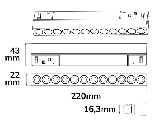 MagTrack48 (RASTER) LEUCHTE, schwarz