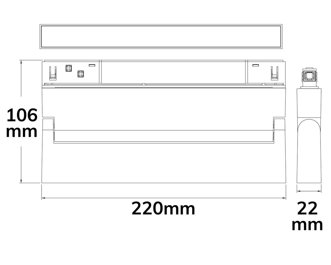 MagTrack48 SCHIENENSTRAHLER 22cm, schwarz