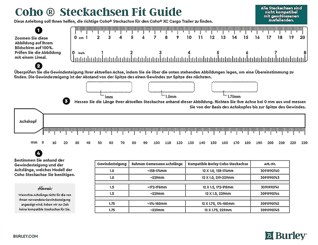 Burley Steckachse für Coho XC