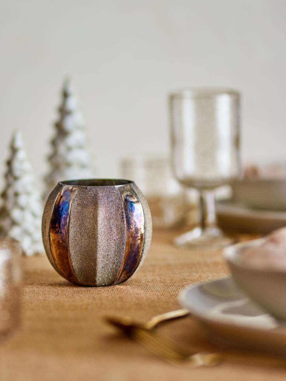 Felecia Teelichthalter, Gold, Recyceltes Glas