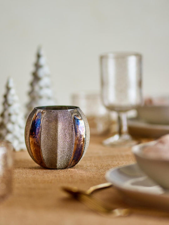 Felecia Teelichthalter, Gold, Recyceltes Glas