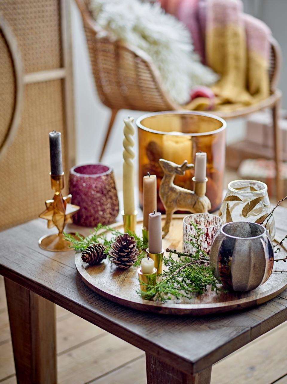 Felecia Teelichthalter, Gold, Recyceltes Glas