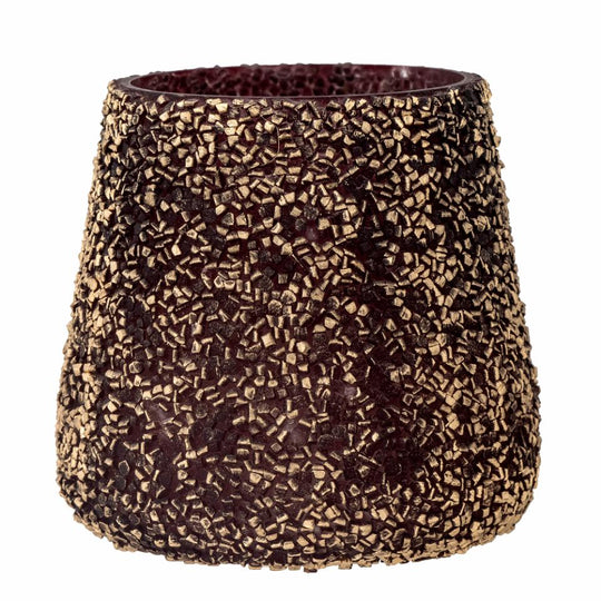 Filiz Teelichthalter, Gold, Recyceltes Glas