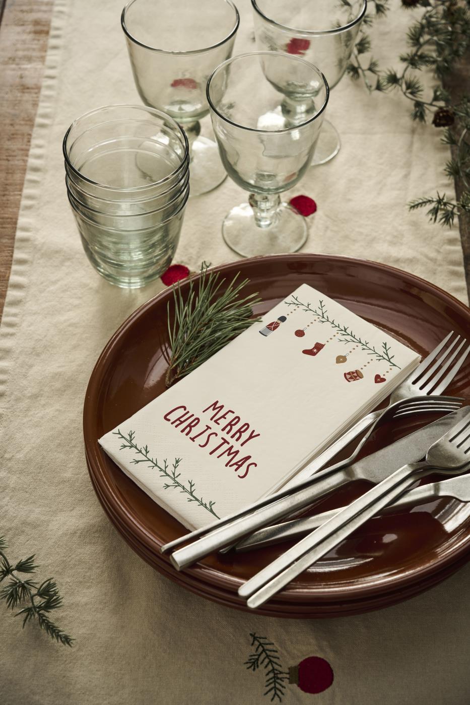 Serviette 10x20 cm Merry Christmas