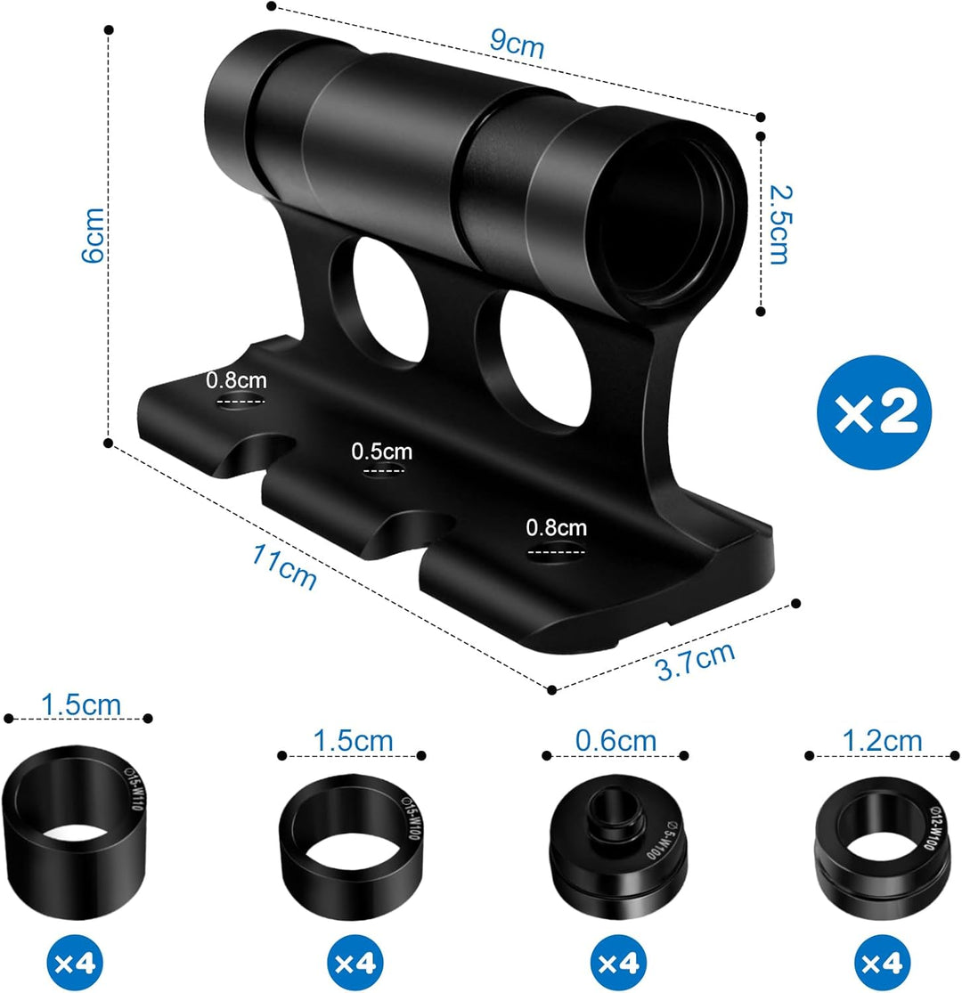 Fahrrad Gabelblock mit 4 Adapter f. die meisten Steckachsen (Black)