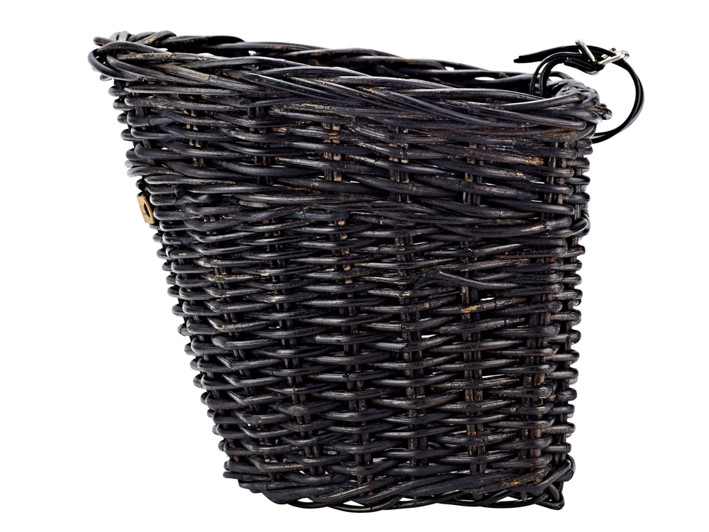 Vorderrrad-Korb Basil Darcy L Rattan, 41x35x34 cm, schwarz, Lenkerbefest.
