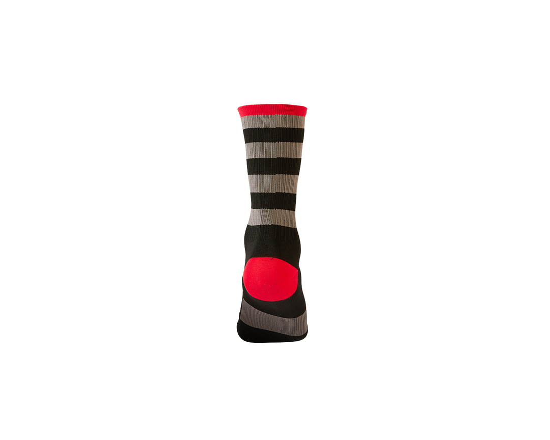 MTB PERFORMANCE SOCK STRIPE V.22 BLACK/GRAY/RED