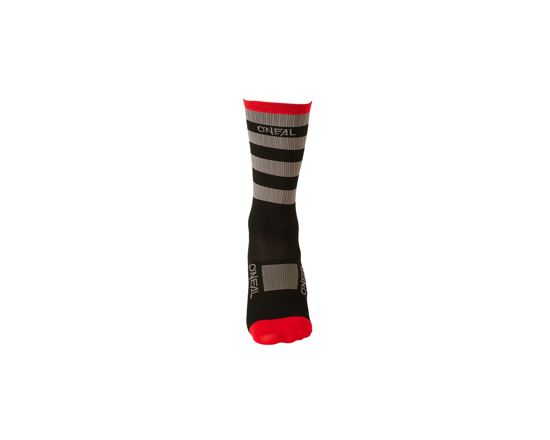 MTB PERFORMANCE SOCK STRIPE V.22 BLACK/GRAY/RED